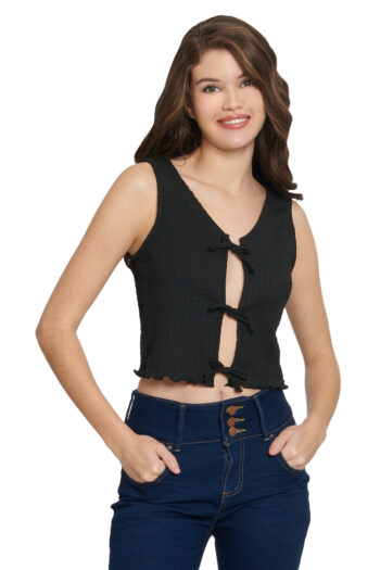 CHALECO CROP TRES AMARRES