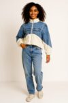CHAMARRA ROMPEVIENTOS CASUAL DEPORTIVA CON DETALLES EN DENIM