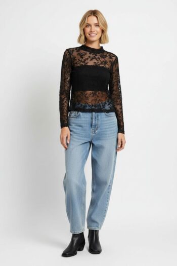 PLAYERA MESH FLOCK MANGA LARGA