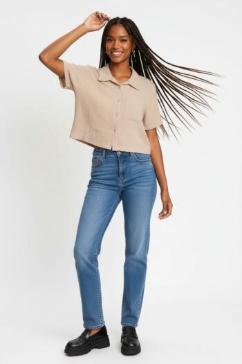 BLUSA CORTA TIPO CAMISERA