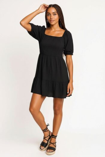 VESTIDO DE MANTA MANGA GLOBO