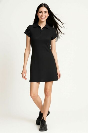 VESTIDO TIPO POLO DE TEJIDO RIB