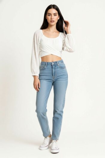 BLUSA MANGA LARGA CON AMARRE