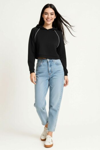 SUDADERA CON CAPUCHA CROP