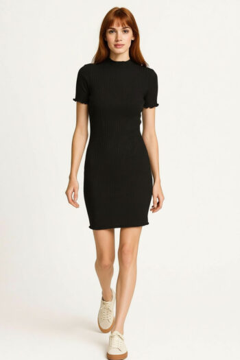 VESTIDO RIB CUELLO ALTO