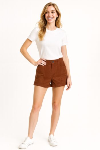 SHORT PANILLA CON DOBLADILLOS