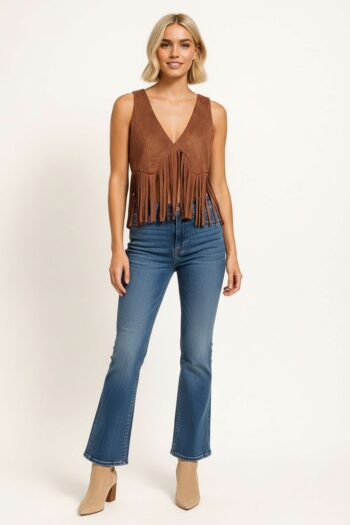 CHALECO CON FLECOS DECORATIVOS