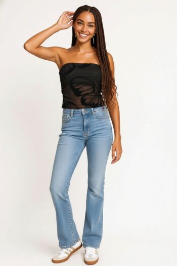 PLAYERA TOP TIPO BANDA CON PLIZADO LATERAL