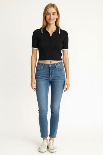 SUÉTER CUELLO CAMISERO TEJIDO