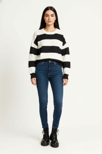 SUÉTER RAYAS ANCHAS ACANALADO
