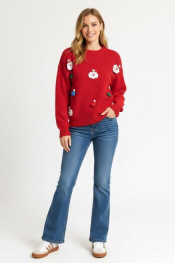 SUÉTER CON APLICACIONES NAVIDEÑAS