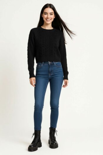 SUETER CHENIL CON DISEÑO TRENZADO