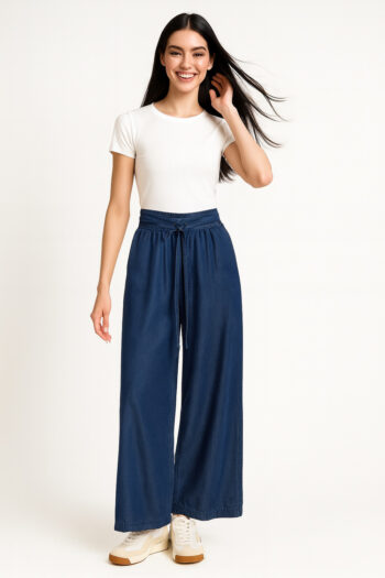 PANTALÓN AMPLIO MEZCLILLA CÓMODO