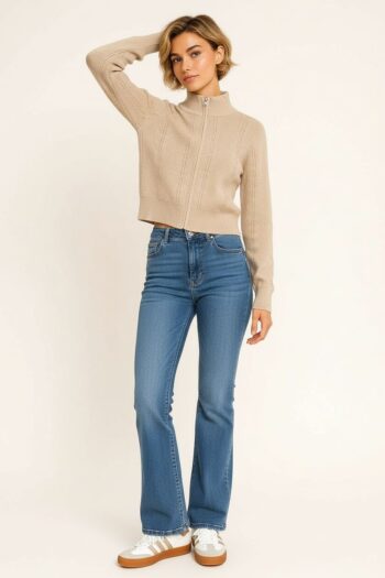 SUÉTER CIERRE CUELLO ALTO