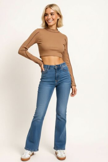 PLAYERA RIB CUELLO ALTO ABERTURAS