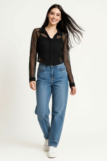 BLUSA MESH CON DETALLE PUNTO