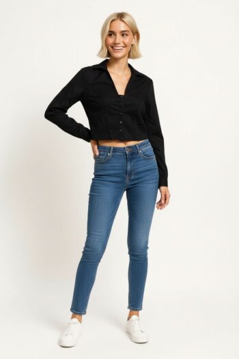 BLUSA CAMISERA AJUSTE FRONTAL