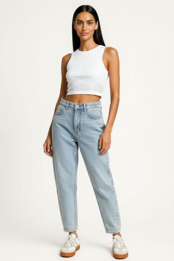 PLAYERA TOP BRILLOS CORTE RECTO