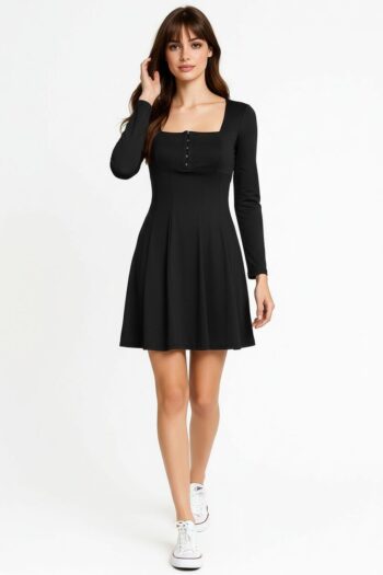 VESTIDO CORTO LÍNEA A COLOMBIANA