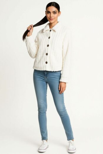 SACO SHERPA CON BOTONES GRANDES