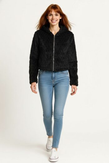 SACO AFELPADO SUAVE CIERRE FRONTAL