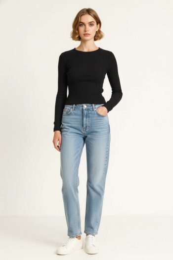 PLAYERA MANGA LARGA WAFFLE CROP