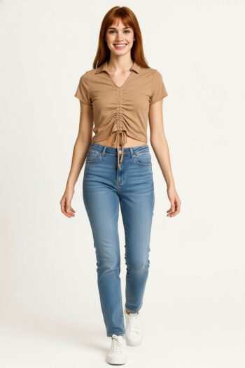 PLAYERA RIB CUELLO CAMISERO