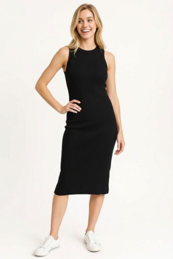 VESTIDO RIB AJUSTADO SIN MANGAS