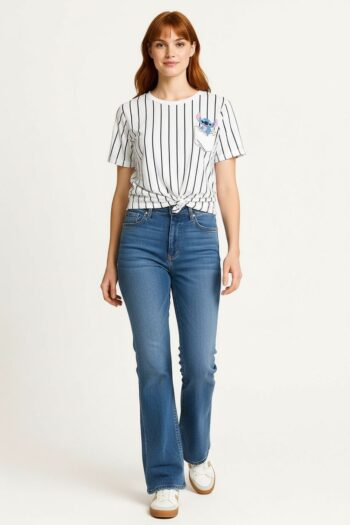 PLAYERA RAYAS BOLSILLO ANUDADA
