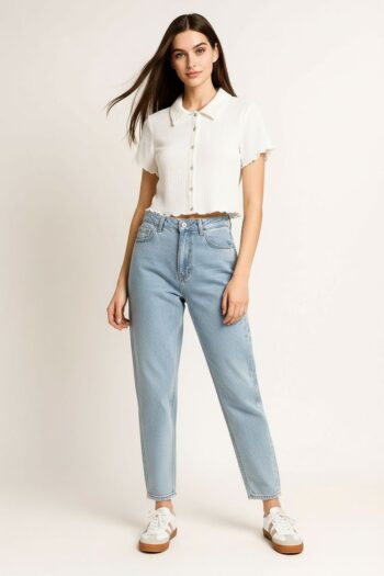 PLAYERA CREPON BOTONES DELANTE