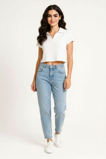 PLAYERA CUELLO CAMISERO CROP