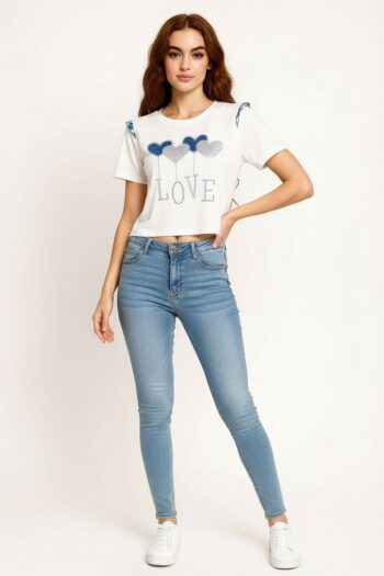 PLAYERA COMBINADA MEZCLILLA