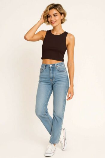 PLAYERA CROP LISA