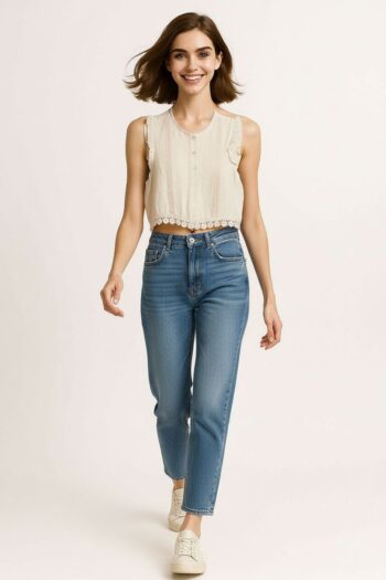 BLUSA BOTONES ENCAJE DETALLE