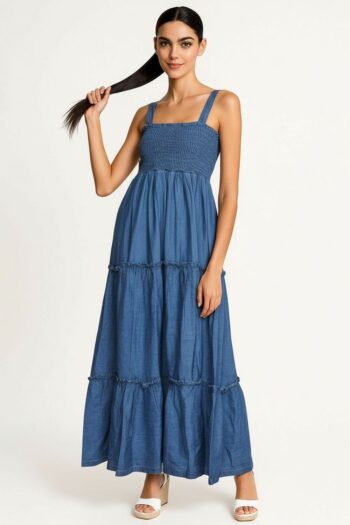 VESTIDO ENRESORTADO TIRANTES MIDI