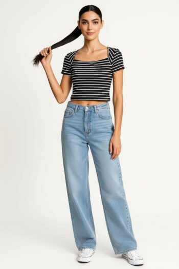 PLAYERA RIB CUELLO RECTO