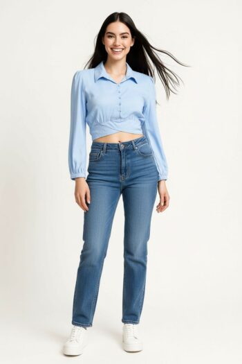 BLUSA MANGA LARGA AMARRE