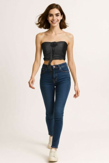 BLUSA TOP FRUNCIDO APLICACIÓN