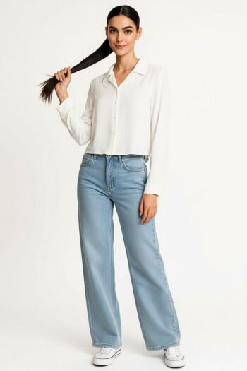 BLUSA CAMISERA CORTA AJUSTADA