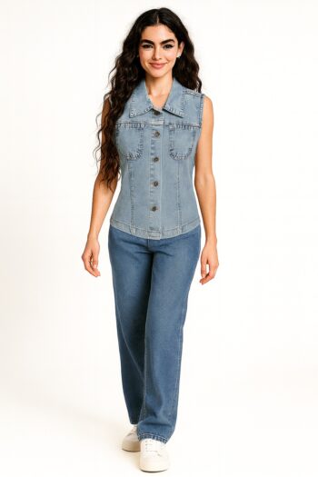 CHALECO MEZCLILLA CON BOLSAS