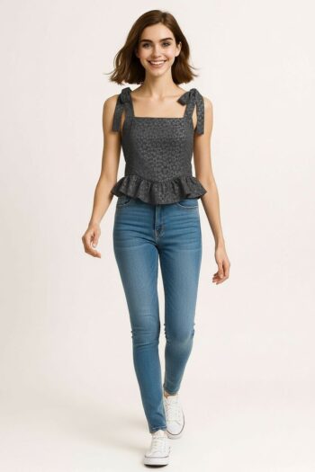 BLUSA EMBOSA CON OLAN