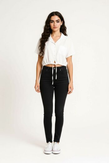 BLUSA CAMISERA CROP BOTONES