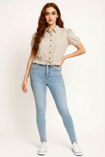 BLUSA CAMISERA CON JARETA