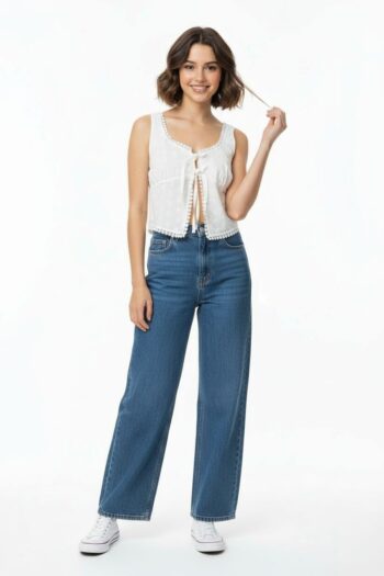 BLUSA CON TIRANTES Y LAZO