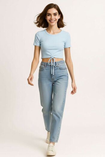 PLAYERA CROP AMARRE FRONTAL