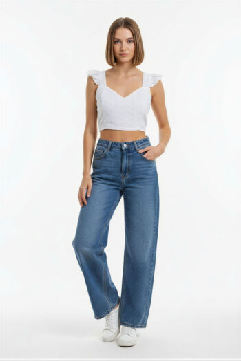 BLUSA CORTA CON AMARRE Y OLANES