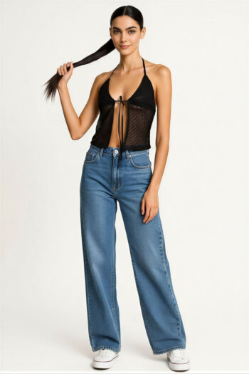 BLUSA HALTER TEJIDO CALADO