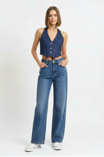 CHALECO DENIM ESPALDA ABIERTA