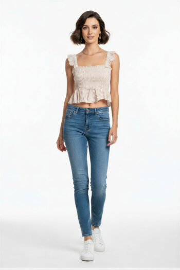 BLUSA TOP SMOCK DETALLE OLANES