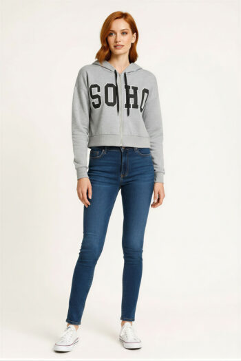 SUDADERA CORTA CON CAPUCHA